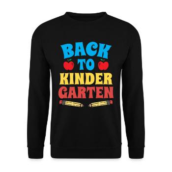 Zurück Zum Kindergarten Süß Sprüche Kinder Humor - Unisex Pullover - Schwarz - Vorne - Alina (178cm) & Michal (187cm)