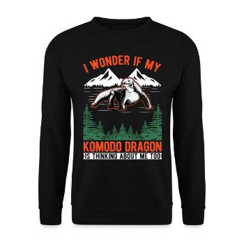 Komodowaran Waran Komododrache - Unisex Pullover - Schwarz - Vorne - Alina (178cm) & Michal (187cm)