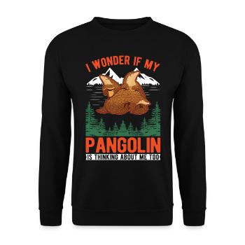 Pangolin Cadeau Pangolin - Sweat-shirt Unisexe - noir - Devant - Alina (178cm) & Michal (187cm)