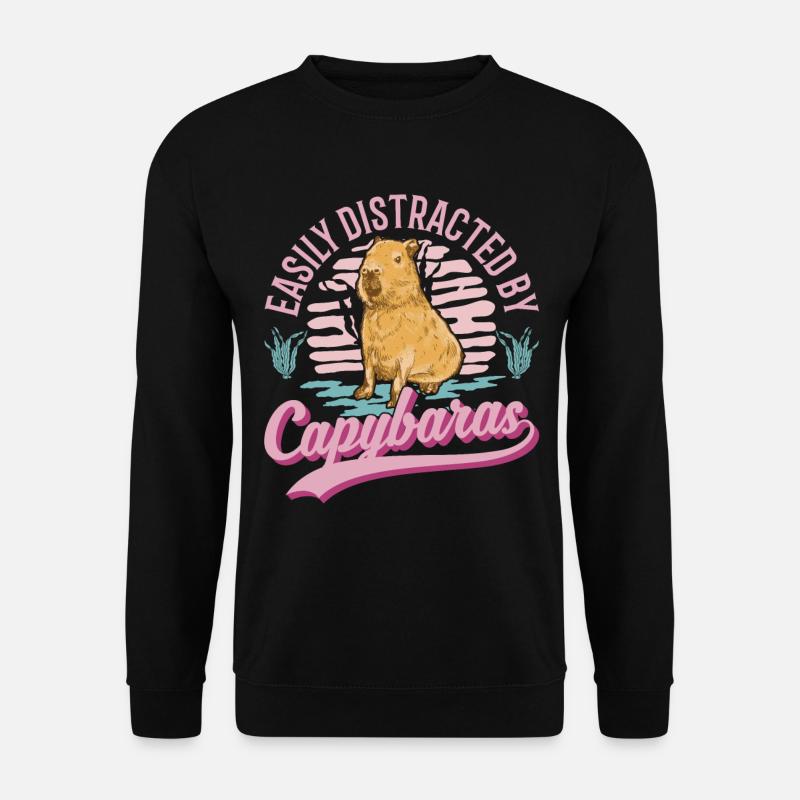 Facilement distrait par Capybaras - Sweat-shirt Unisexe - noir