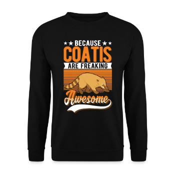 Coati Cadeau Proboscis Coati - Sweat-shirt Unisexe - noir - Devant - Alina (178cm) & Michal (187cm)