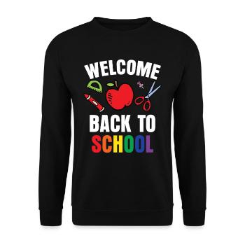 Welcome Back to School Back to School Teachers - Unisex Sweatshirt - black - Front - Alina (178cm) & Michal (187cm)