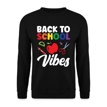 Back to School Vibes Back to School Back to School - Unisex Sweatshirt - black - Front - Alina (178cm) & Michal (187cm)