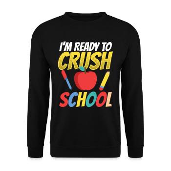 I am ready for the school day School Teacher - Unisex Sweatshirt - black - Front - Alina (178cm) & Michal (187cm)