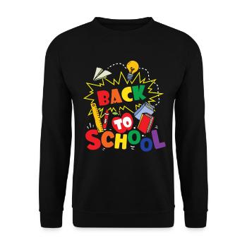 Back to School Teachers Back to School Back to School - Unisex Sweatshirt - black - Front - Alina (178cm) & Michal (187cm)