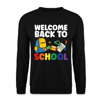 Welcome back to school Teachers Back to school - Unisex Sweatshirt - black - Front - Alina (178cm) & Michal (187cm)