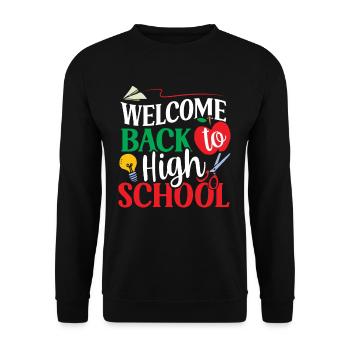 Welcome back to school Teachers Back to school - Unisex Sweatshirt - black - Front - Alina (178cm) & Michal (187cm)