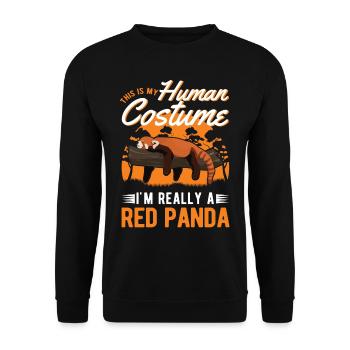 Roter Panda Costume Humain Halloween Panda Rouge - Sweat-shirt Unisexe - noir - Devant - Alina (178cm) & Michal (187cm)