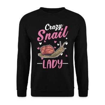 Verrückte Schnecken Frau - Unisex Pullover - Schwarz - Vorne - Alina (178cm) & Michal (187cm)