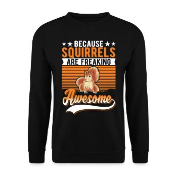 Écureuil Cadeau Écureuil Gris Écureuil - Sweat-shirt Unisexe - noir - Devant - Alina (178cm) & Michal (187cm)