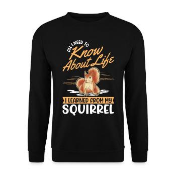 Eichhörnchen Geschenk Grauhörnchen Squirrel - Unisex Pullover - Schwarz - Vorne - Alina (178cm) & Michal (187cm)
