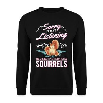 Eichhörnchen Geschenk Grauhörnchen Squirrel - Unisex Pullover - Schwarz - Vorne - Alina (178cm) & Michal (187cm)