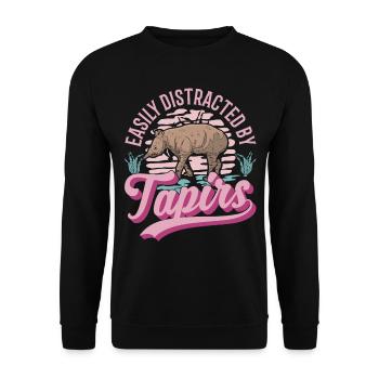 Easily distracted by Tapirs - Unisex Pullover - Schwarz - Vorne - Alina (178cm) & Michal (187cm)