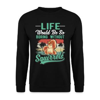 Squirrel Gift Squirrel Grey Squirrel - Unisex Sweatshirt - black - Front - Alina (178cm) & Michal (187cm)