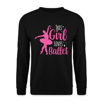This girl loves the ballet ballerina hobby - Unisex Sweatshirt - black - Front - Alina (178cm) & Michal (187cm)