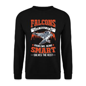 Falke Falkner Kestrel Falconry Falkner - Unisex Sweatshirt - black - Front - Alina (178cm) & Michal (187cm)