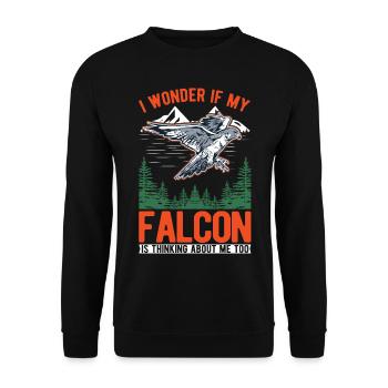 Falcon Gift Falcon Breeding Falcon Breeder Falconer - Unisex Sweatshirt - black - Front - Alina (178cm) & Michal (187cm)