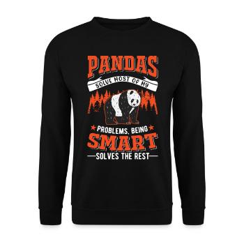 Panda Lover Panda Bear Gift - Unisex Sweatshirt - black - Front - Alina (178cm) & Michal (187cm)