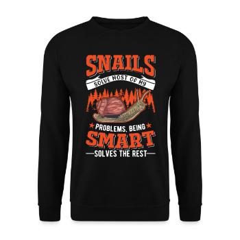 Snail Gift Vineyard Snail - Unisex Sweatshirt - black - Front - Alina (178cm) & Michal (187cm)