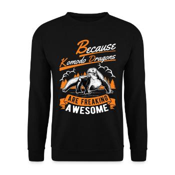 Parce que les dragons de Komodo sont géniaux - Sweat-shirt Unisexe - noir - Devant - Alina (178cm) & Michal (187cm)