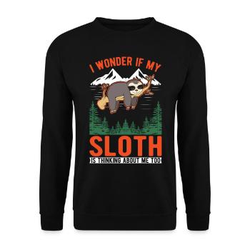 Faultier Liebhaber - Unisex Pullover - Schwarz - Vorne - Alina (178cm) & Michal (187cm)