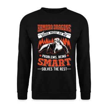 Komodo dragon Komodo dragon monitor lizard - Unisex Sweatshirt - black - Front - Alina (178cm) & Michal (187cm)