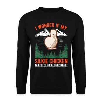 Silk Chicken Cadeau Silkie Chicken Silkie Chicken - Sweat-shirt Unisexe - noir - Devant - Alina (178cm) & Michal (187cm)