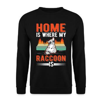 Home is where my raccoon is - Unisex Sweatshirt - black - Front - Alina (178cm) & Michal (187cm)