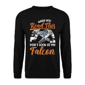 Falke Falkner Kestrel Falconry Falkner - Unisex Sweatshirt - black - Front - Alina (178cm) & Michal (187cm)