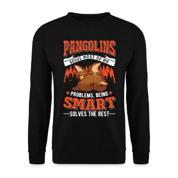 Pangolin Cadeau Pangolin - Sweat-shirt Unisexe - noir - Devant - Alina (178cm) & Michal (187cm)