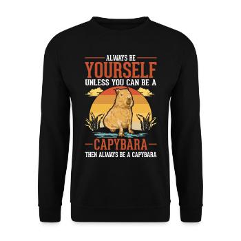 Sois toujours toi-même Capybara Wasserschwein Capibara - Sweat-shirt Unisexe - noir - Devant - Alina (178cm) & Michal (187cm)