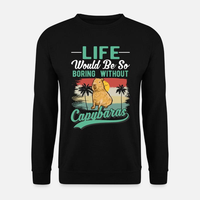 Capybara Geschenk Capibara Wasserschwein - Unisex Pullover - Schwarz