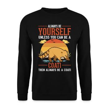 Soyez toujours vous-même Coati Nasenbär - Sweat-shirt Unisexe - noir - Devant - Alina (178cm) & Michal (187cm)