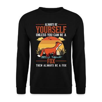 Always be yourself Fox Fuchs - Unisex Sweatshirt - black - Front - Alina (178cm) & Michal (187cm)