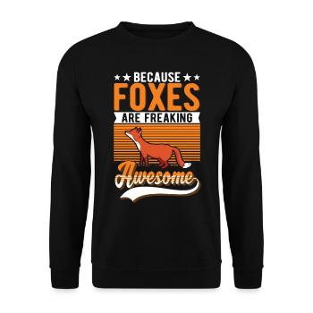 Because Foxes are freaking awesome Fuchs - Unisex Sweatshirt - black - Front - Alina (178cm) & Michal (187cm)