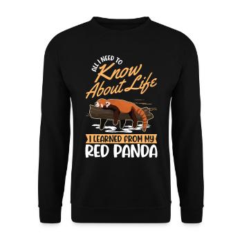 Red Panda Cadeau Chat Ours Panda Rouge - Sweat-shirt Unisexe - noir - Devant - Alina (178cm) & Michal (187cm)