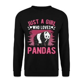 Juste une fille qui aime les pandas Mädchen - Sweat-shirt Unisexe - noir - Devant - Alina (178cm) & Michal (187cm)