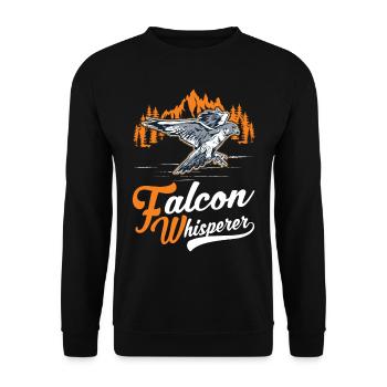 Falken Flüsterer Falkner Turmfalke Falknerei - Unisex Pullover - Schwarz - Vorne - Alina (178cm) & Michal (187cm)