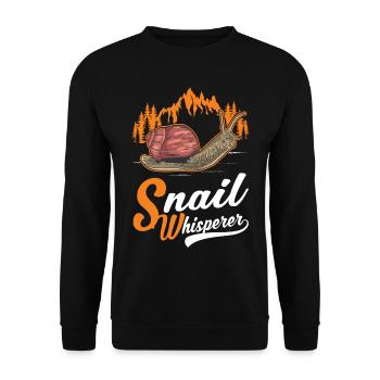 Schnecken Flüsterer Snail Whisperer - Unisex Pullover - Schwarz - Vorne - Alina (178cm) & Michal (187cm)