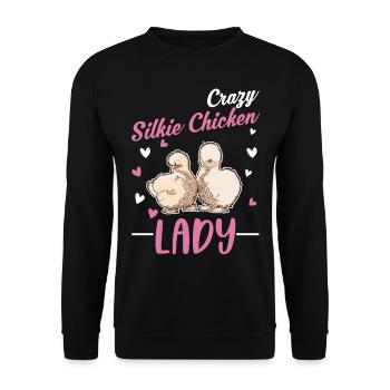 Crazy Silk Chicken Woman - Unisex Sweatshirt - black - Front - Alina (178cm) & Michal (187cm)