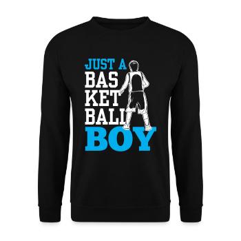 Nur Ein Basketball Junge Basketballspieler Team - Unisex Pullover - Schwarz - Vorne - Alina (178cm) & Michal (187cm)