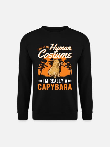 Capybara Human Costume Wasserschwein Capibara - Unisex Pullover - Schwarz
