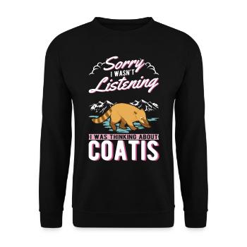 Coati Gift Proboscis Coati - Unisex Sweatshirt - black - Front - Alina (178cm) & Michal (187cm)