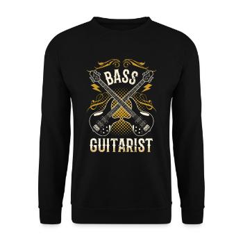 Guitariste Basse Bassiste Basse Musicien de guitare basse - Sweat-shirt Unisexe - noir - Devant - Alina (178cm) & Michal (187cm)