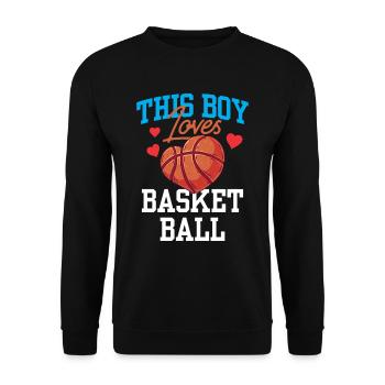 Ce garçon aime le basketteur - Sweat-shirt Unisexe - noir - Devant - Alina (178cm) & Michal (187cm)