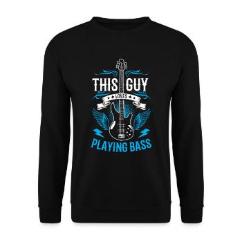 Dieser Typ Liebt Es Bass Zu Spielen Musiker - Unisex Pullover - Schwarz - Vorne - Alina (178cm) & Michal (187cm)