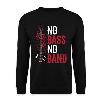 No Bass No Band Musicians Bassist Bass Guitar - Unisex Sweatshirt - black - Front - Alina (178cm) & Michal (187cm)