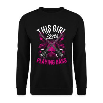 Cette fille adore jouer du bassiste - Sweat-shirt Unisexe - noir - Devant - Alina (178cm) & Michal (187cm)