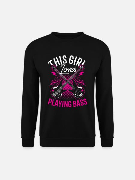 Dieses Mädchen Liebt Es Bass Zu Spielen Bassist - Unisex Pullover - Schwarz