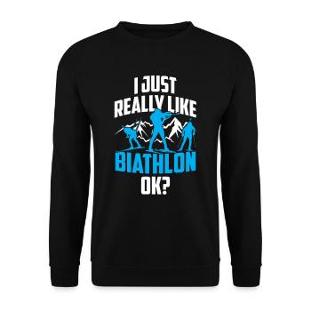 J’aime beaucoup le biathlon biathlète biathlète - Sweat-shirt Unisexe - noir - Devant - Alina (178cm) & Michal (187cm)